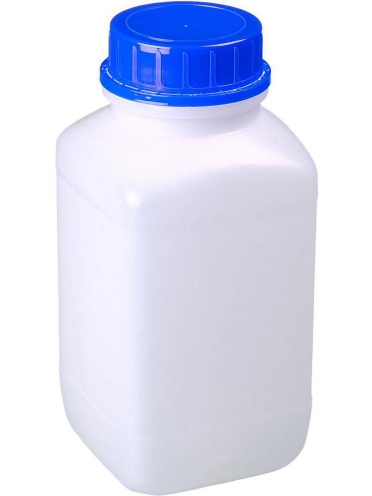 Bürkle Wide-Neck Bottle 2500 ml, HDPE, Transparent, with Screw Cap, UN Approval, with PP Closure, Blue