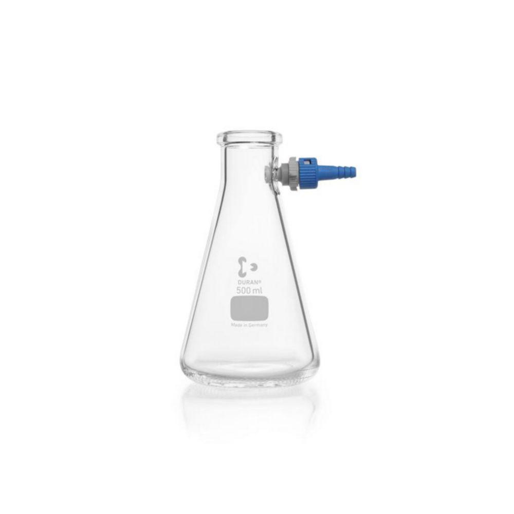 DWK Duran Filtering Bottle, 500 ml, with PP Hose Connection Cap
