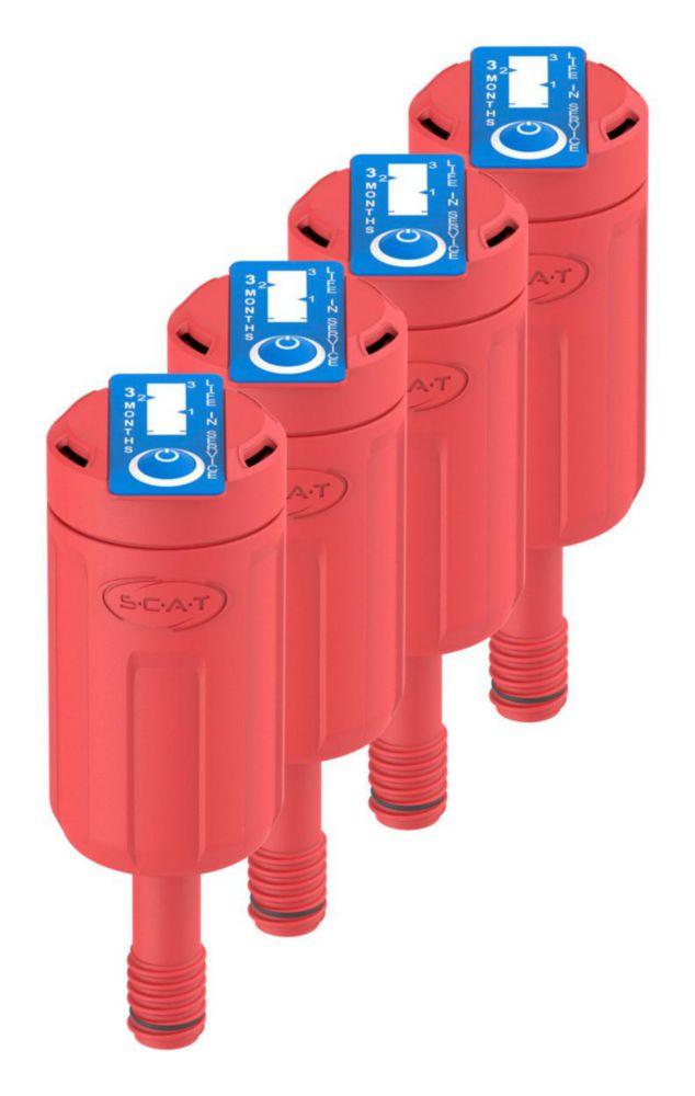 SCAT Exhaust Filter S, V3.0, Economy Package V2.0, with Splash Guard and Change Indicator, Service Life 3 Months, Pack of 4