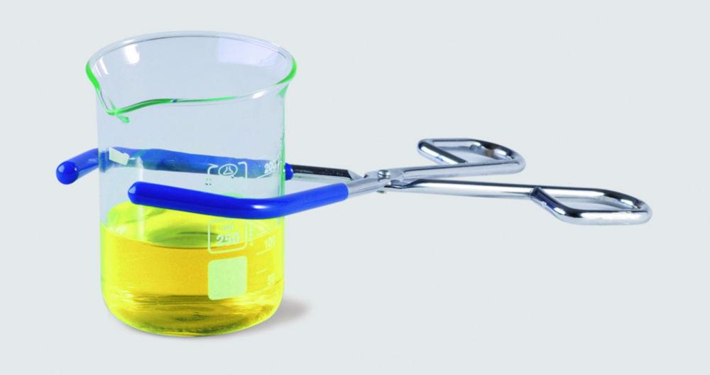 ISOLAB Beaker Tong, Round Jaws, Stainless Steel, PVC Coated, 280 mm