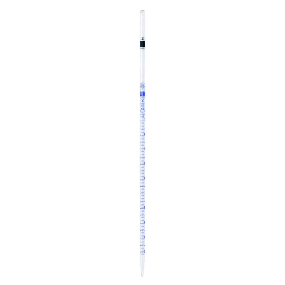 Hirschmann Measuring Pipette 5.0:0.05 ml, 360 mm AR Glass, Cl. AS, Conf., Zero Below, Blue Grad.