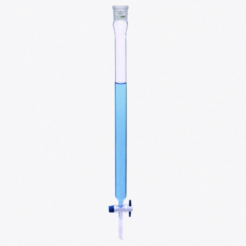 ISOLAB Chromatography Column 300 mm × 10 mm with Frit (P=0), 25 mL, Socket NS 14/23, Boro 3.3