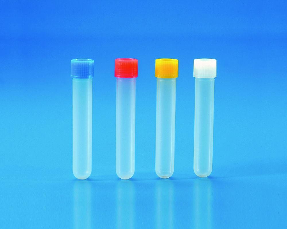 Kartell Test Tubes 13 mL PP with White Screw Cap PE 16 x 100 mm Pack of 1000