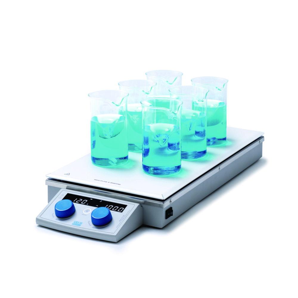 Velp Magnetic Stirrer w. Hotplate MULTI-HS 6 Digital 100-1000 rpm, Temp. up to 120°C, 240x66x550mm, 6 Beakers 400ml, 230V, 50/60Hz