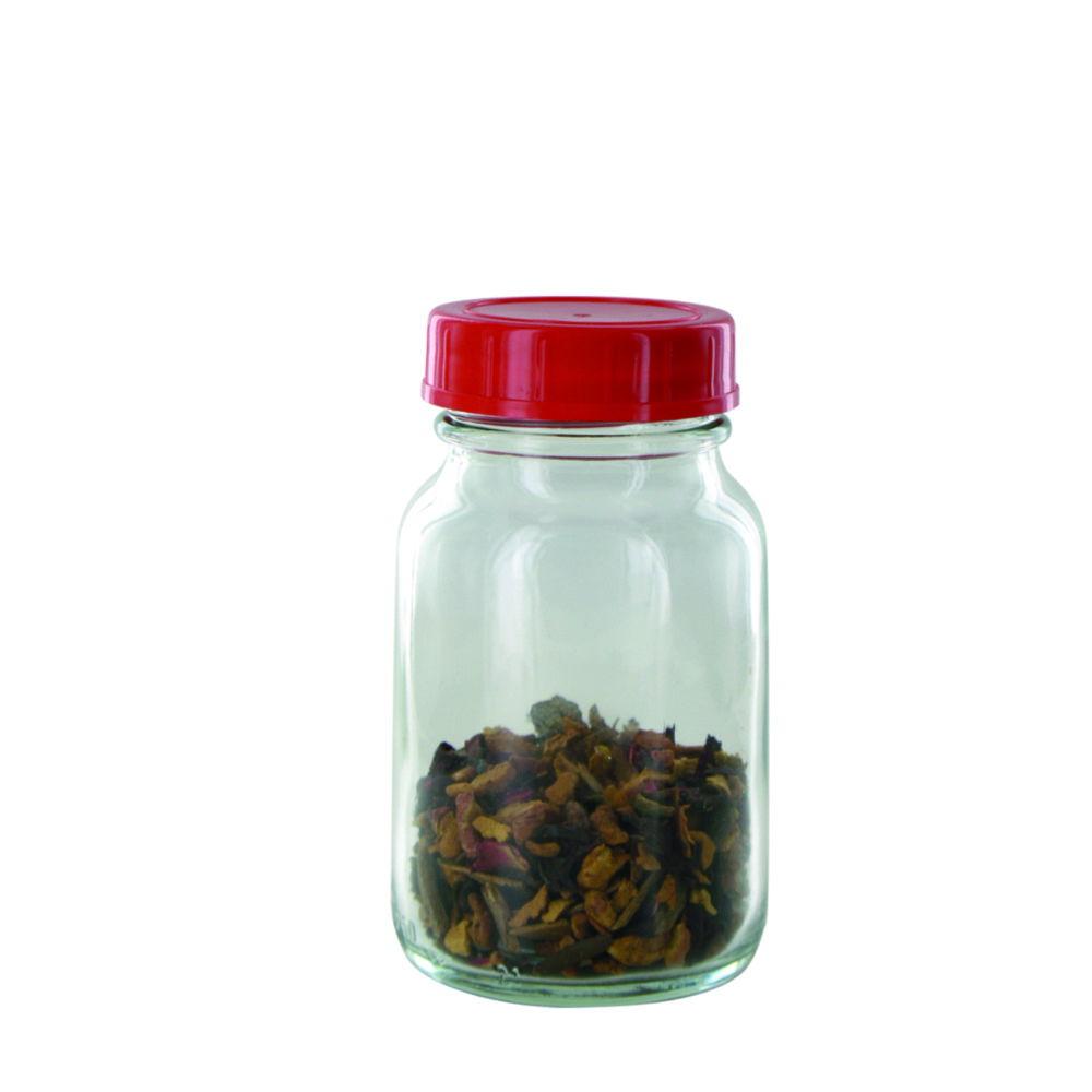 Behr Labor Wide-Neck Bottle RK 250 GT 250 ml, Thread Ø 55 mm, Clear Glass, with Closure