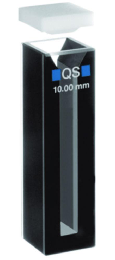 Hellma Half-Micro-Cuvette 104B-QS, 10mm Thickness Quartz Glass SUPRASIL, 1400 µl with Cover of PTFE