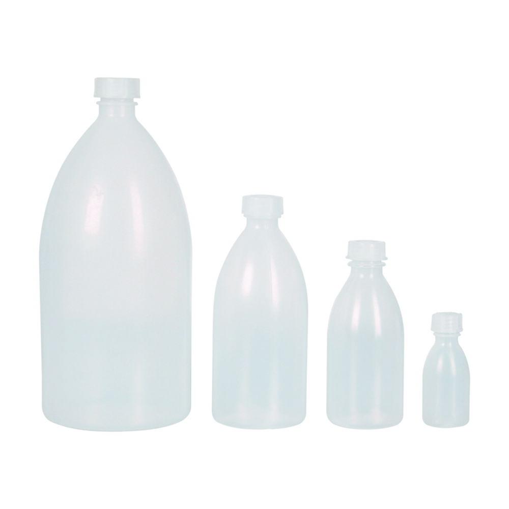 LLG Narrow Neck Bottle 50mL Round LDPE Nature with Closure, Pack of 50