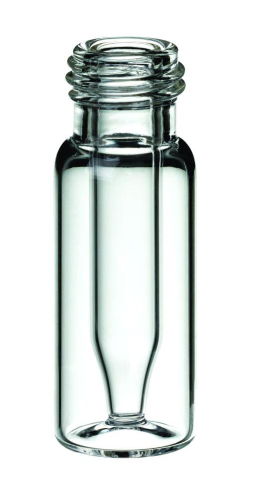 LLG Screw Neck Vials N 9, 0.3 ml, OD 11.6 mm, Outer Height 32 mm, Clear, Flat Bottom with Integrated Insert, 0.3 ml Conical, Pack of 100