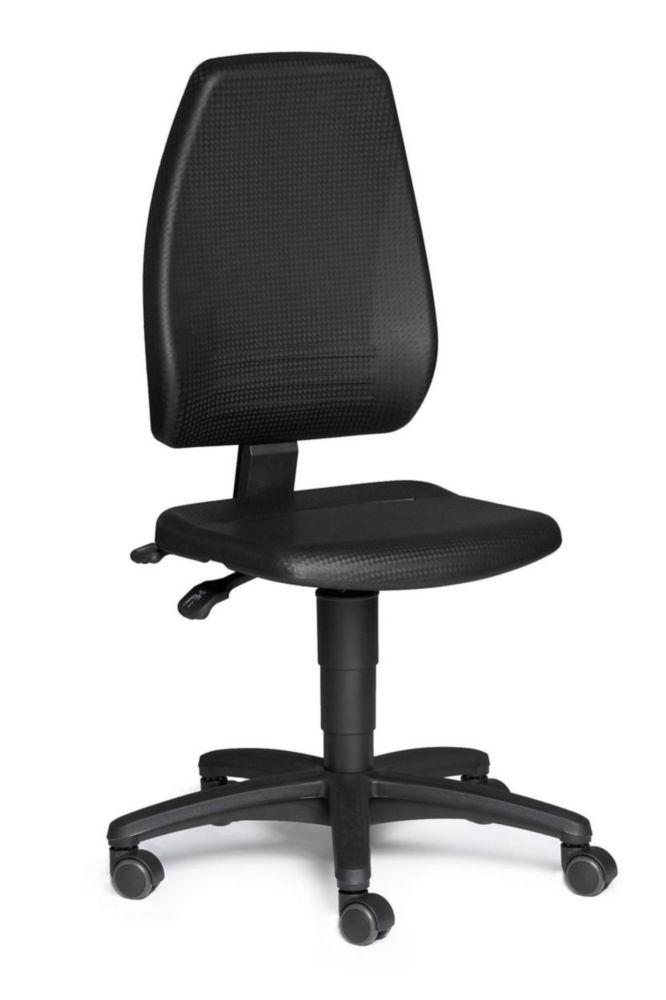 LLG Lab Chair, PU Foam, Black, with Castors, Seat Height 440-620mm

