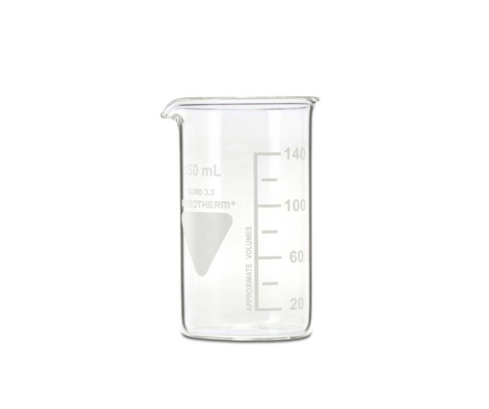 Scherf Beakers 150 ml, High Form, Boro 3.3, With Division and Spout, Pack of 10