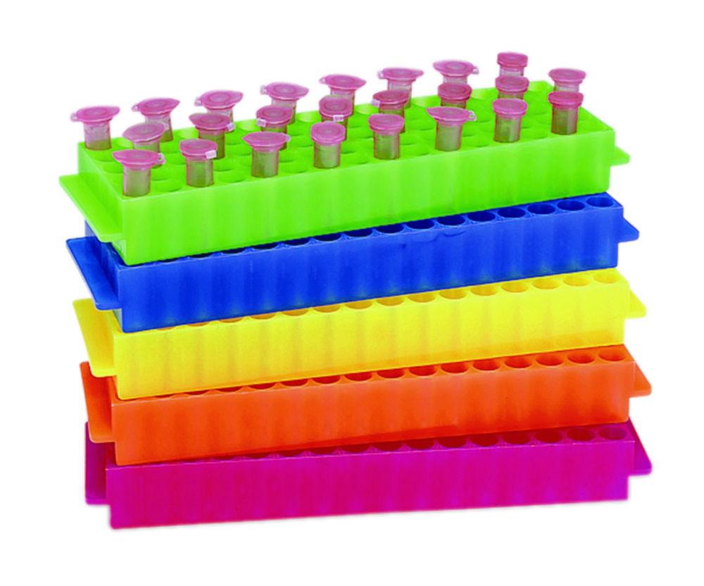 Heathrow Scientific 80-Well Orange Polypropylene Microtube Rack for 1.5/2.0 mL Tubes
