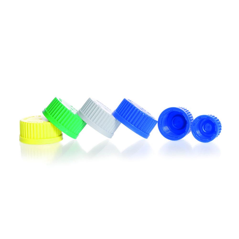 DWK Duran Screw Caps, PP Blue, GL25, Pack of 10