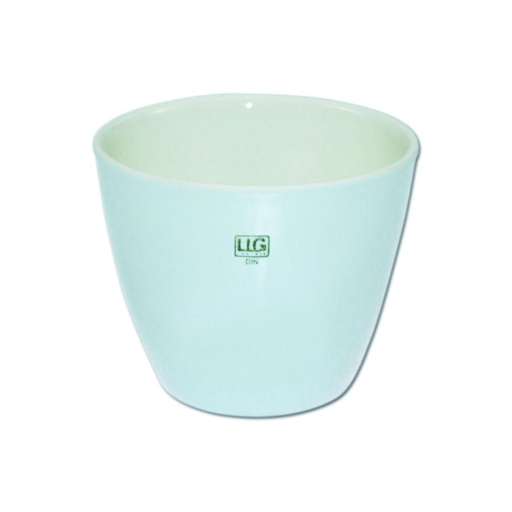 LLG Porcelain Crucible 2/70 DIN 120 mL 70 mm Ø Medium Form Glazed