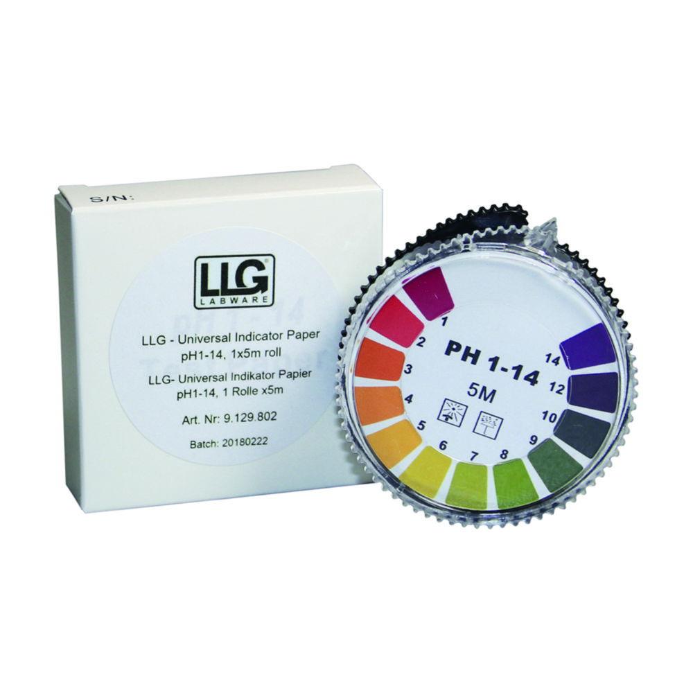LLG Universal Indicator Paper pH 1-14, 1 Roll of 5m, Pack of 10