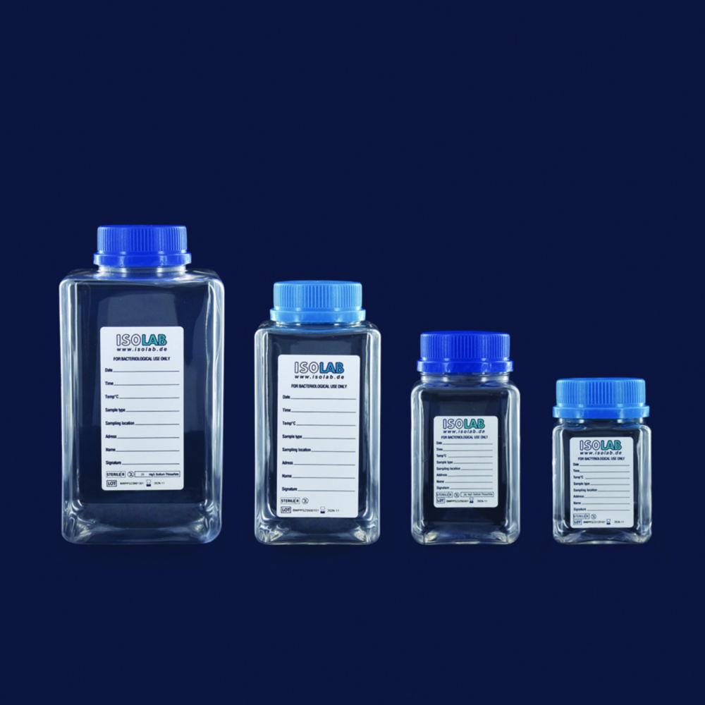 Water Sampling Bottle 250 ml, PET clear, w. sodiumthiosulfate, single packed, sterile, pack of 72