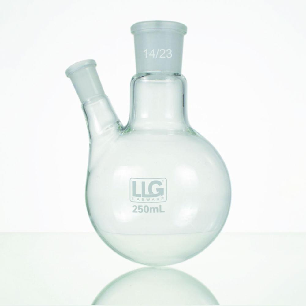 LLG Two-Neck Round Bottom Flask 100 ml, CN NS 14/23, SN NS 14/23 Angled 20°, Boro 3.3

