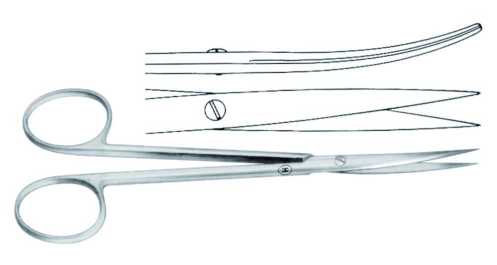 Dissecting Scissor 145 mm, angled sharp/sharp, Metzenbaum fino