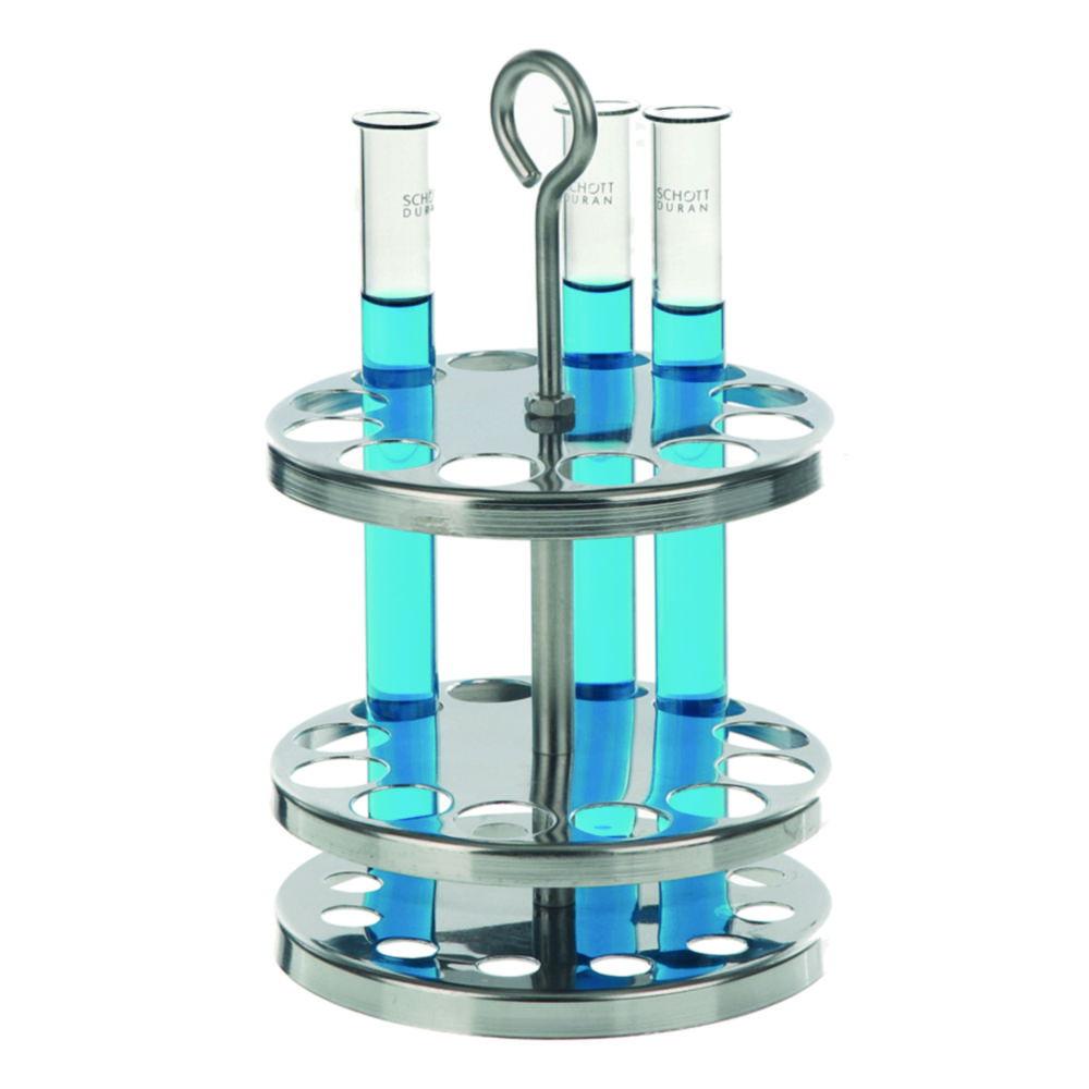 BOCHEM Test Tube Rack 194x165x20 mm, 45 places 18/10-steel