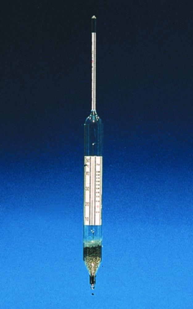 Hydrometers Dr. Ammer 1-0-1, with blue Wg.-thermometer