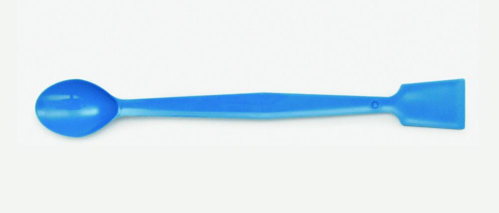 LLG Macro Spoon Spatula 180mm, PP Blue, Flat End with Knife Edge, Pack of 25

