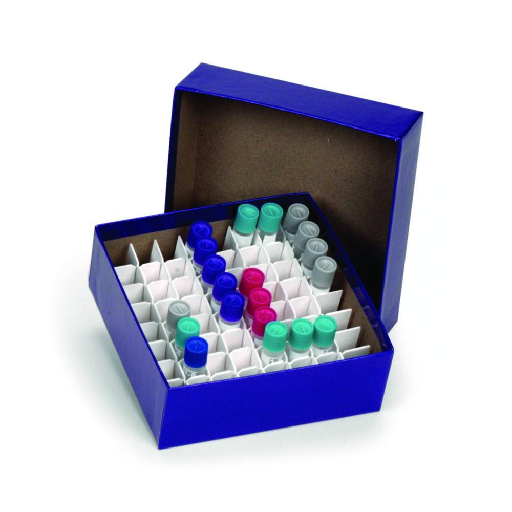 Heathrow Scientific True North Cryobox, 133x133x50mm, Cardboard, Blue with Lid