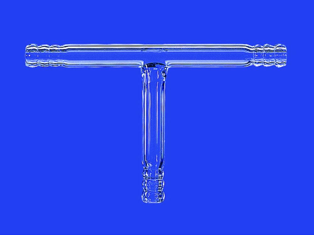 Lenz-Laborglas Tubing Connectors, T-shape, Total Length 115 mm, Outer Diameter 10–11 mm

