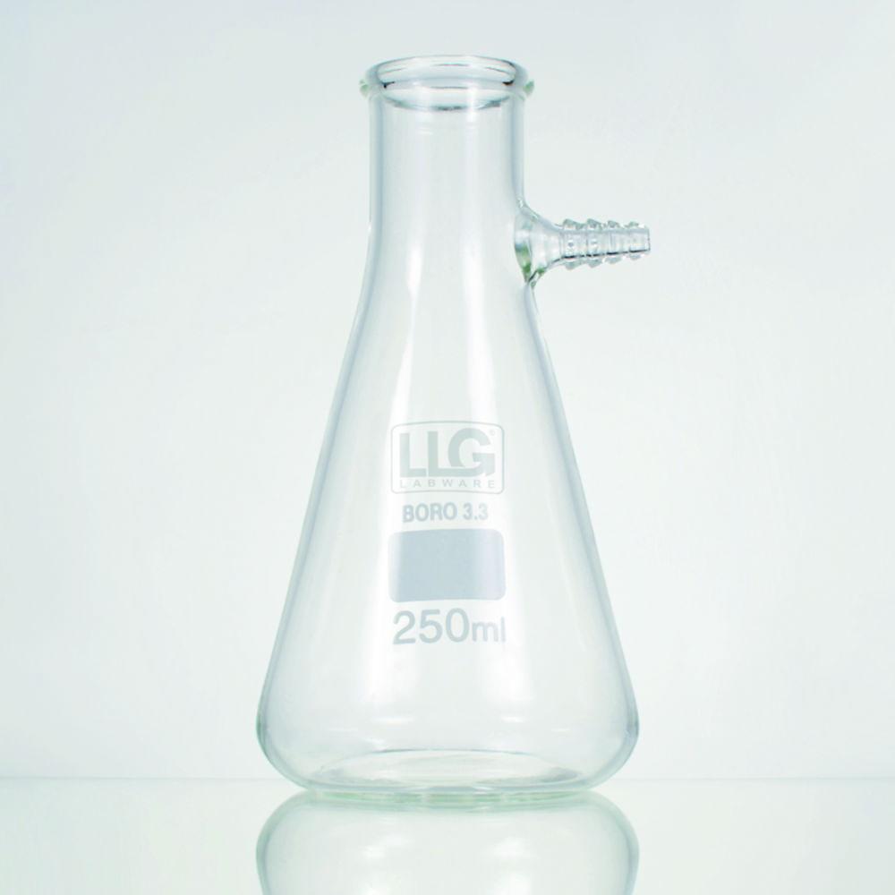 LLG Filter Flask 100 mL with Glass Nozzle, Erlenmeyer-Shaped, Boro 3.3