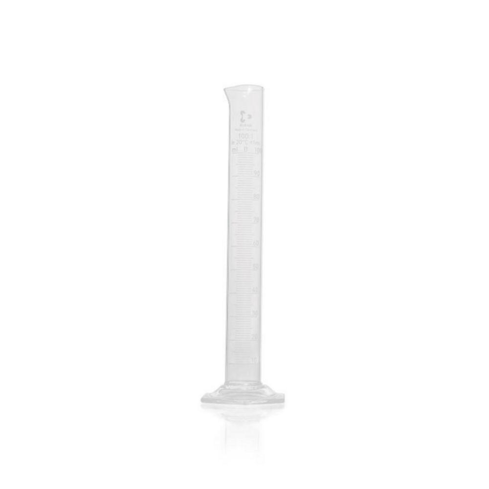 DWK Duran Measuring Cylinder 100 ml, Class B, White Graduation, Hexagonal Base