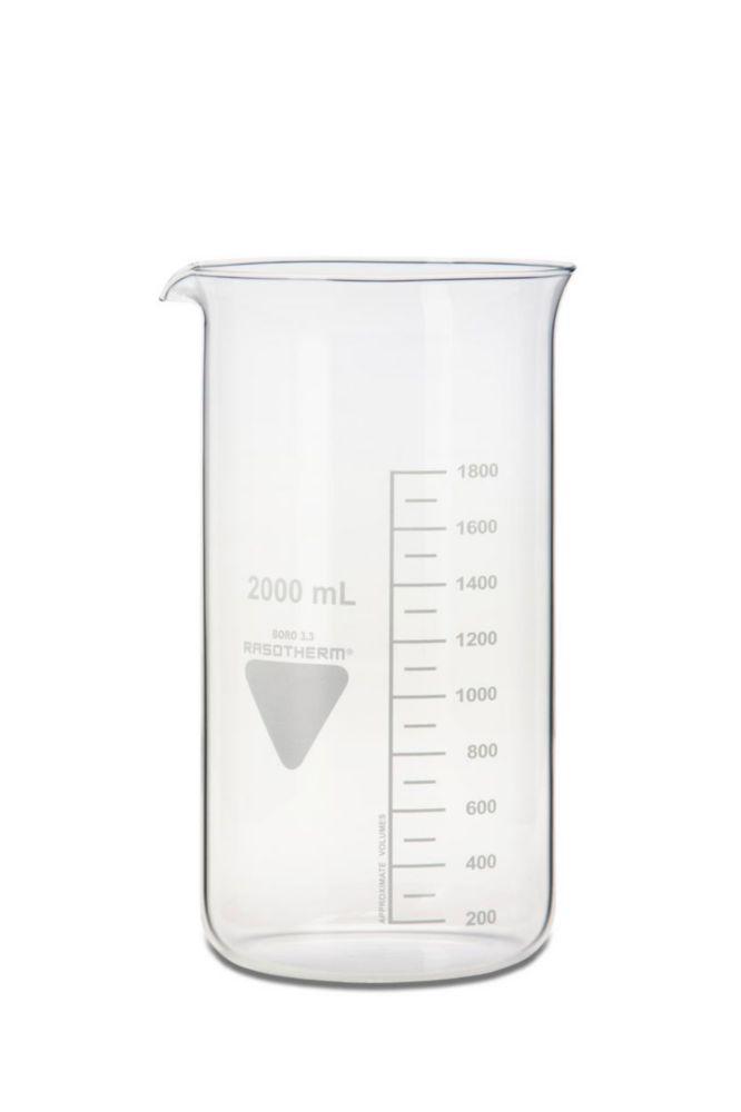 Scherf Präzision Beaker 2000 mL, High Form, Boro 3.3, with Division and Spout (Pack of 10)