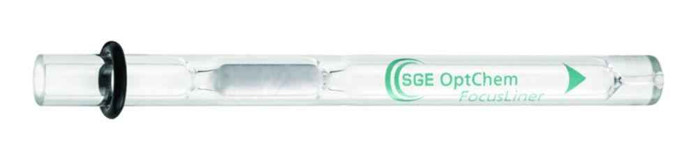 Trajan Scientific SGE OptChem™ Tapered FocusLiner with Quartz Wool and Pre-fitted O-ring, 4 mm ID, 78.5 mm Length, Pack of 1
