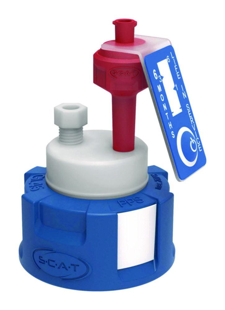 SCAT SafetyCap I, V2.0, GL45 preparative, 1x PTFE-fitting 4.76 mm OD + air valve