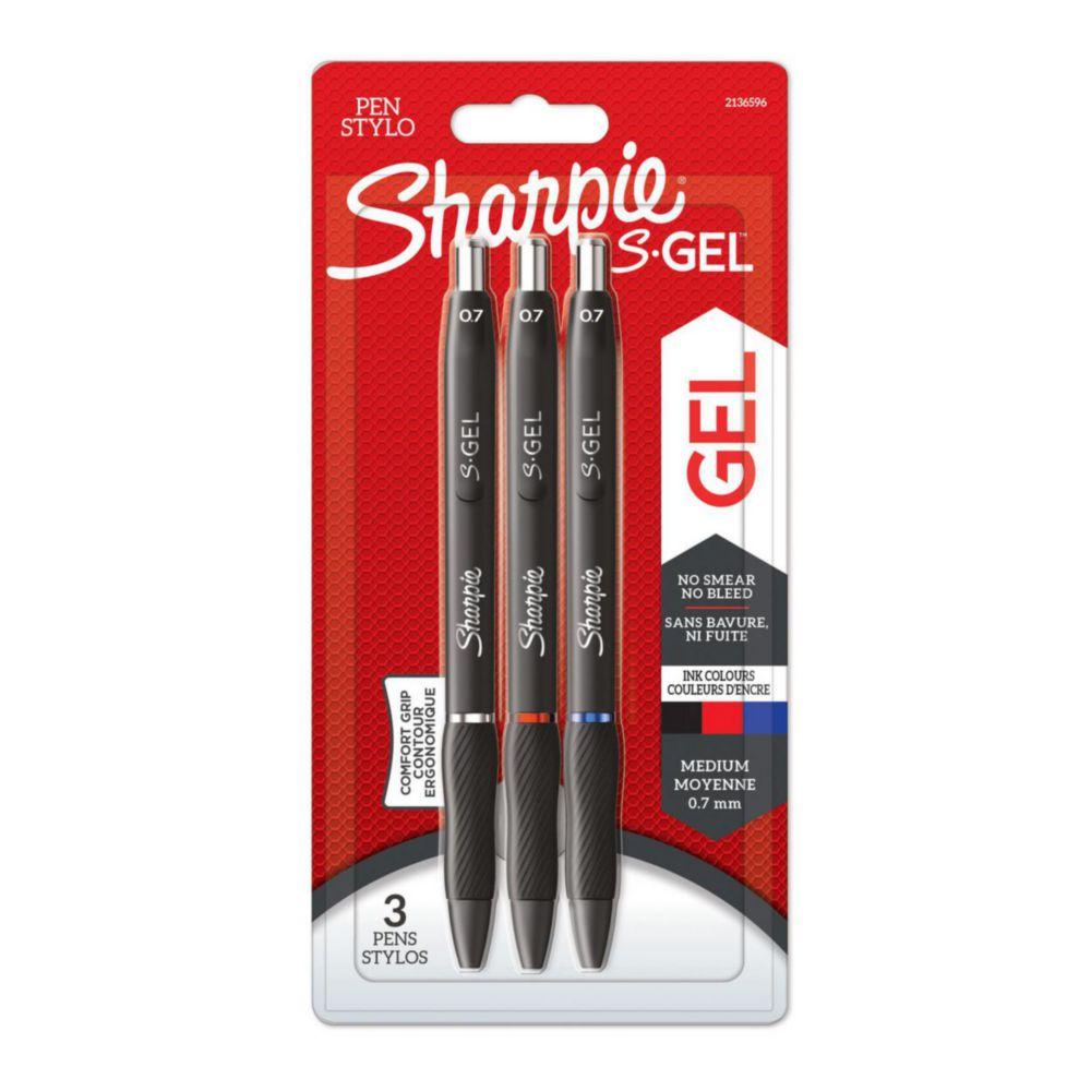 Laborbedarf Sharpie S Gel Pens with the Highest Writing Comfort (Blister of 3, Black, Blue, Red)

