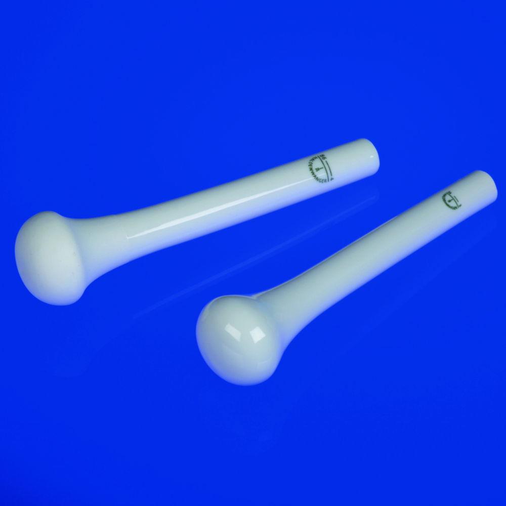 Haldenwanger Pestle Head 30 mm Ø, Glazed Porcelain, L = 135 mm, for 90 mm Mortar, DIN 12906

