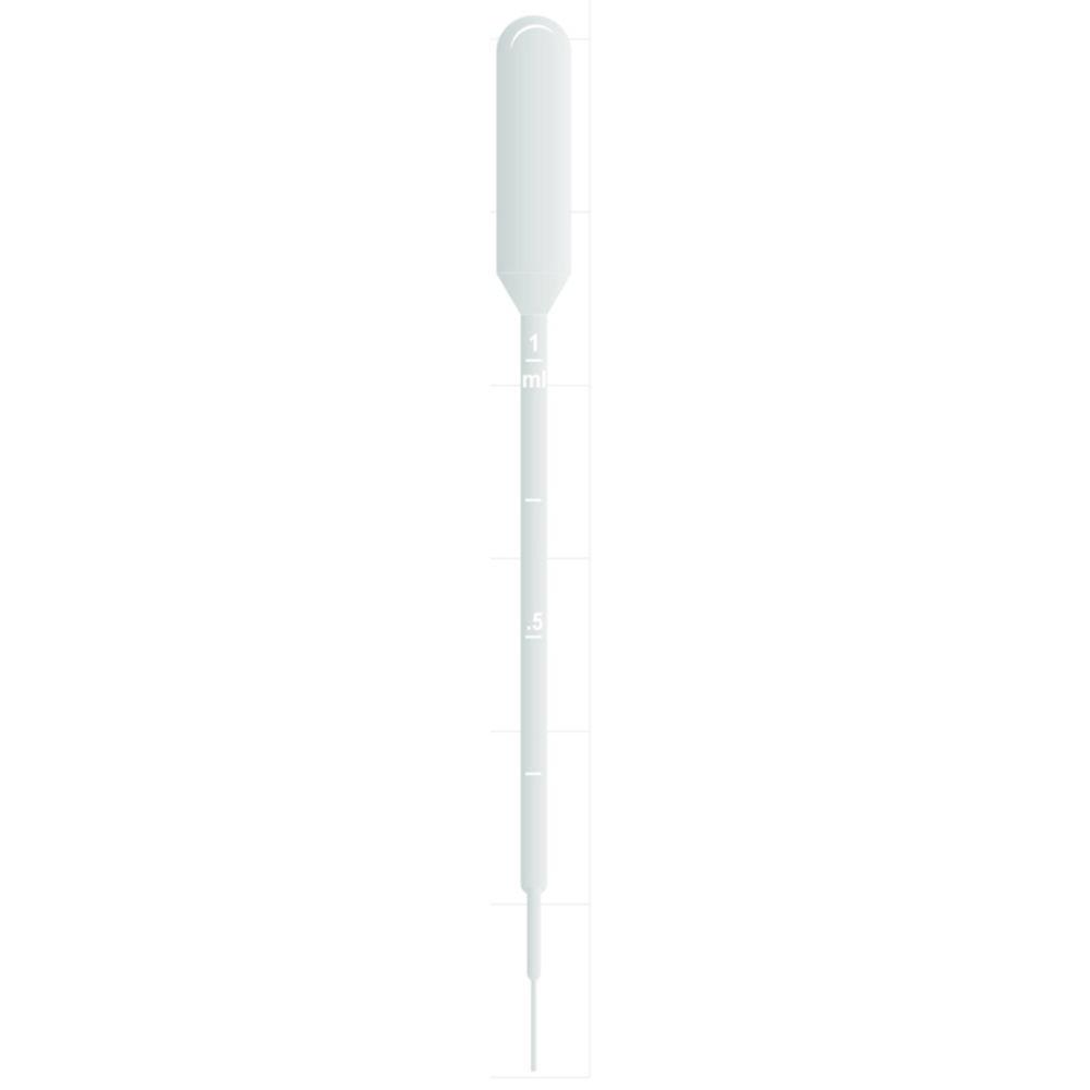 Thermo Samco Transfer Pipets 5.8 mL Sterile, Graduated to 1 mL, No Label, Bags of 10 pcs, Pack of 500