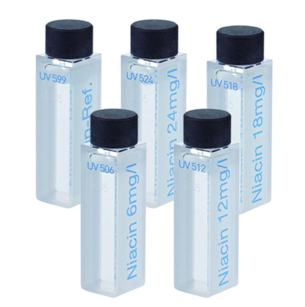 Hellma Liquid Calibration Standard 667-UV350, UV506, UV512, UV518, UV524, UV599 Niacin, DAkkS Calibration Certificate

