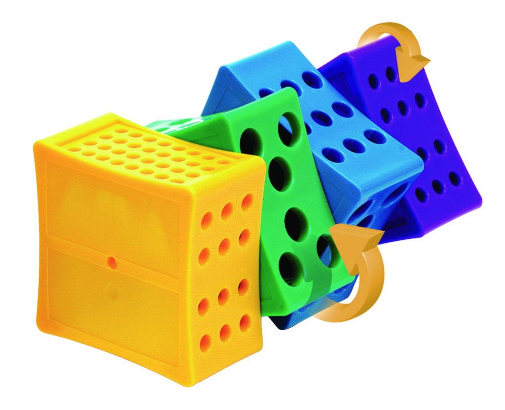 Heathrow Scientific Rota Rack for Microtubes, Rotating 4-Way Rack, 210 x 100 x 100 mm