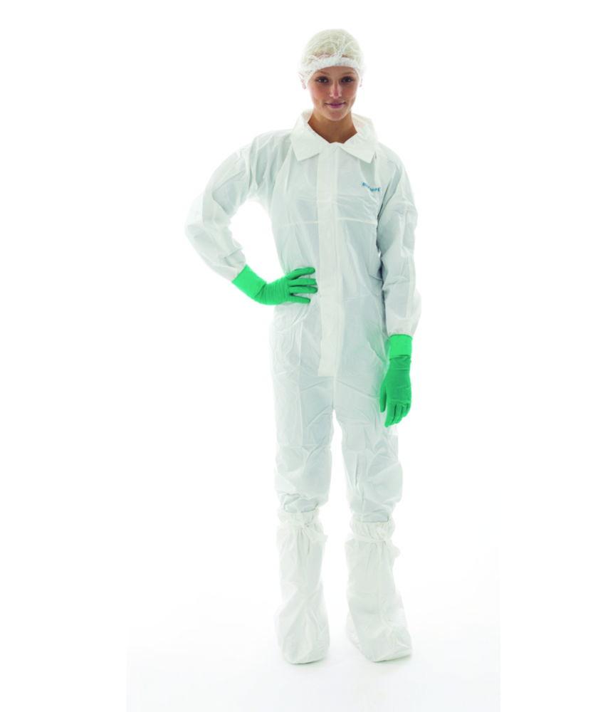 BioClean-D single use Overall for cleanroom PP/PE, white, sterile, with collar, model S-BDCCT, size XXXL, pack of 15x1