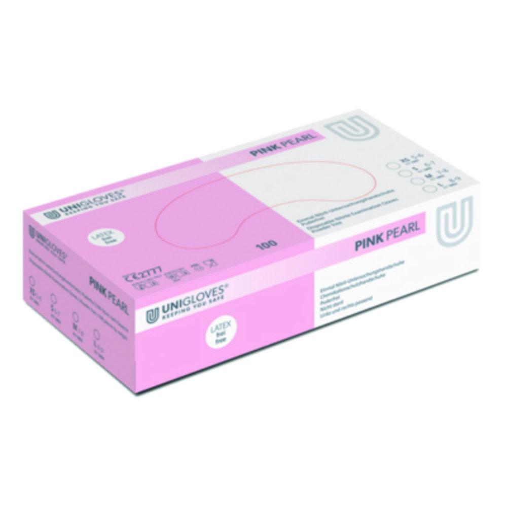 Unigloves Nitrile Gloves Pink Pearl Size XS (6) Pink, latex/powder Free,Non Sterile,Rolling Edges, Micro-Roughened Finger Tips, Pack of 100